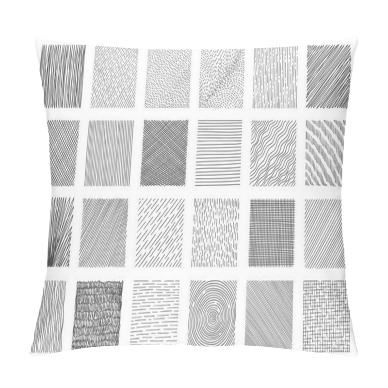 Personality  Hatching Squares. Doodle Geometric Frame With Crosshatch Scratches, Messy Monochrome Drawing Technic, Paper Draft Design. Vector Isolated Set Of Crosshatch Frame Geometric, Line Pencil Illustration Pillow Covers