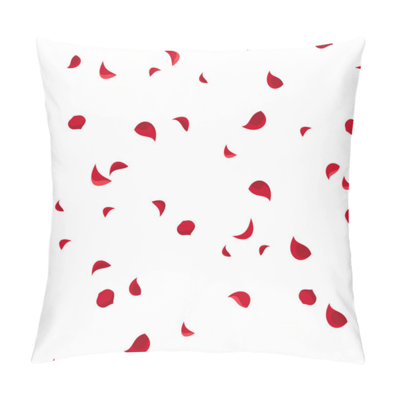 Personality  Vector Seamless Pattern With Red Rose Petals On White.  Pillow Covers