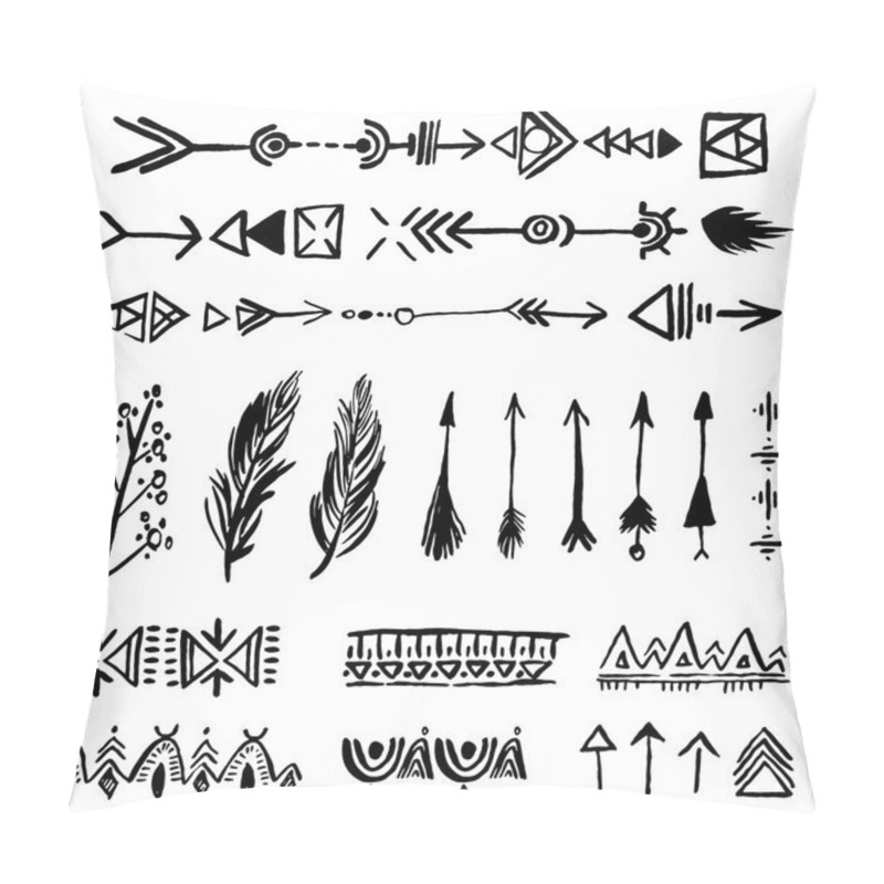 Personality  Tribal Doodle Elements Pillow Covers