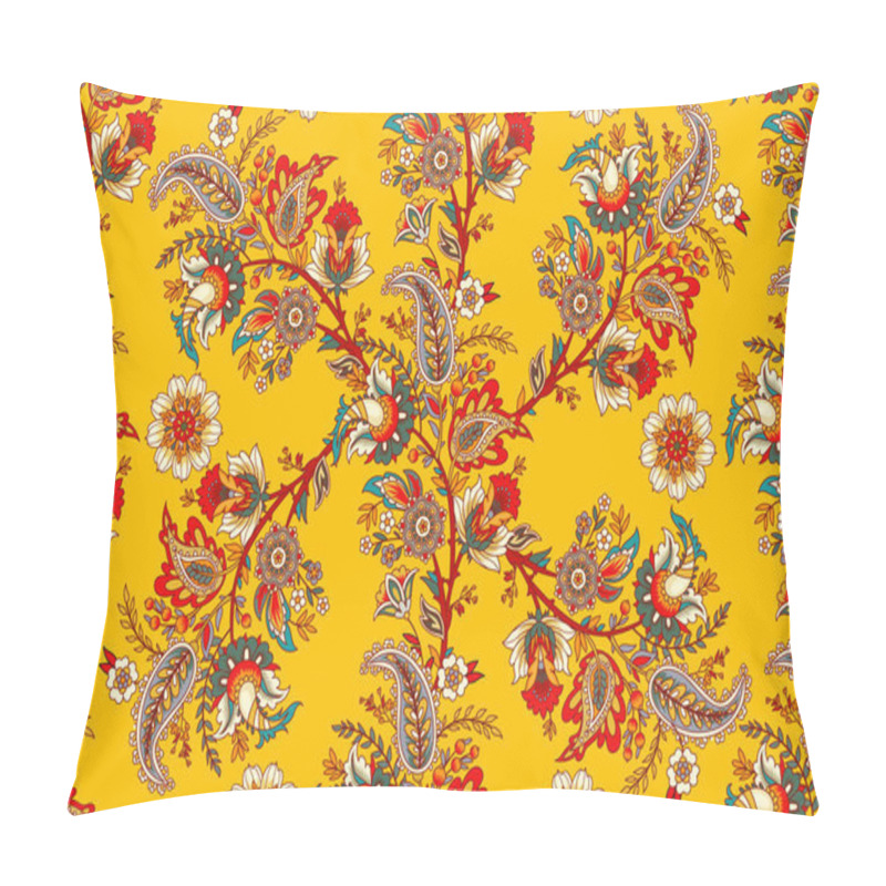 Personality  Seamless Floral Painted Textile In The Manner Of Indian Production Pillow Covers