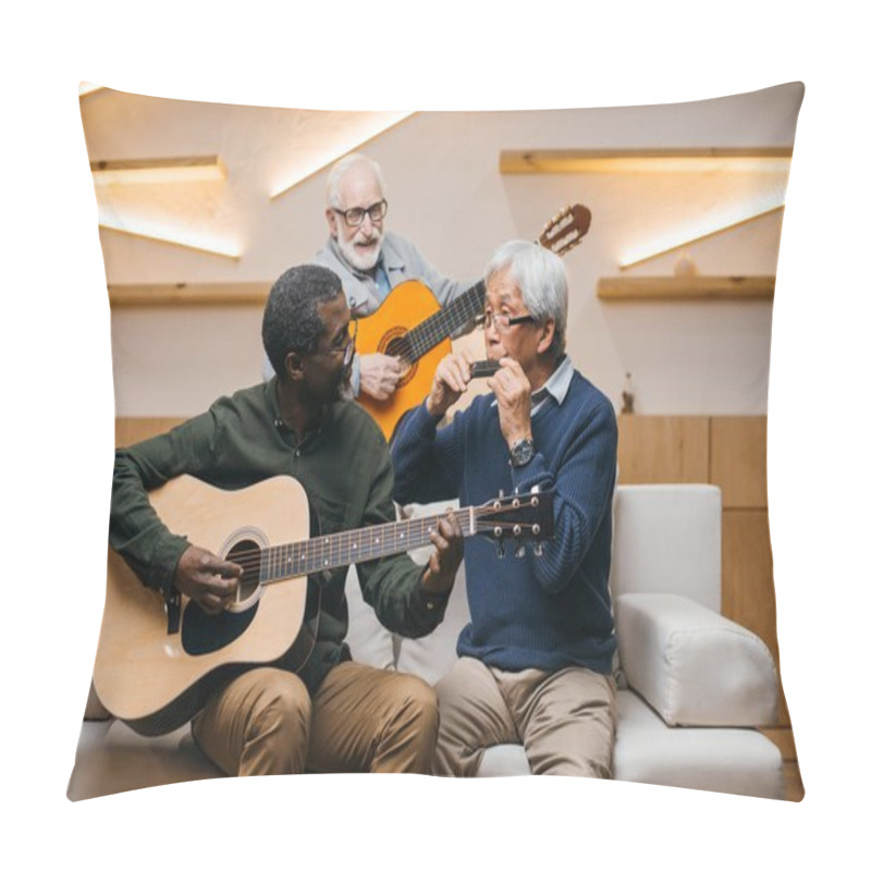 Personality  Senior Friends Playing Music Pillow Covers