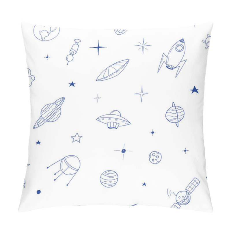 Personality  Seamless Space Pattern In Doodle Style. Pillow Covers