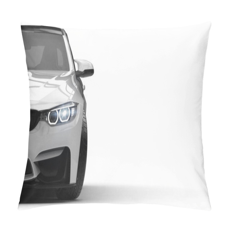 Personality  White Generic Luxury Car, 3d Illustration Pillow Covers