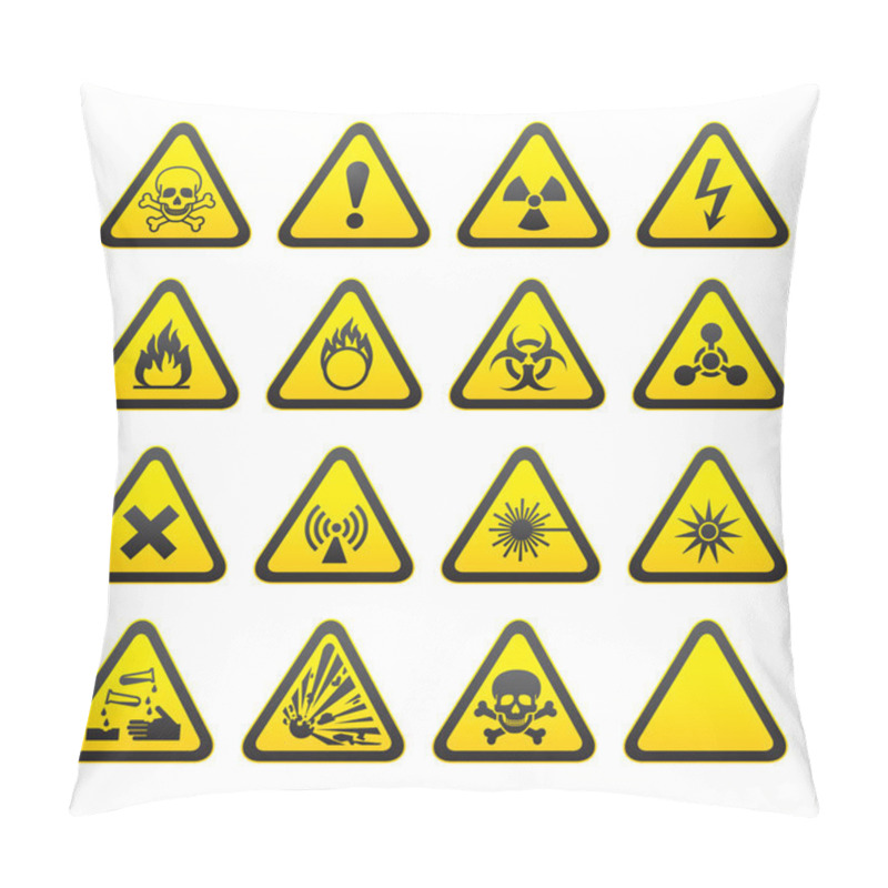 Personality  Set Of Triangular Warning Hazard Signs Pillow Covers