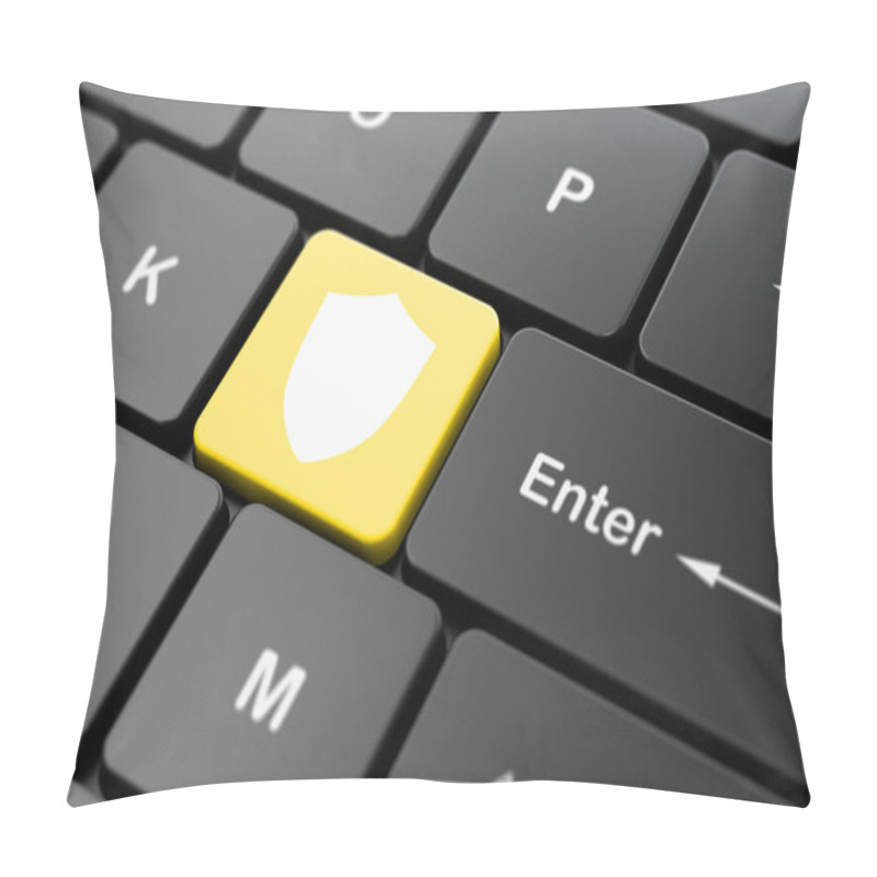 Personality  Privacy Concept: Shield On Computer Keyboard Background Pillow Covers