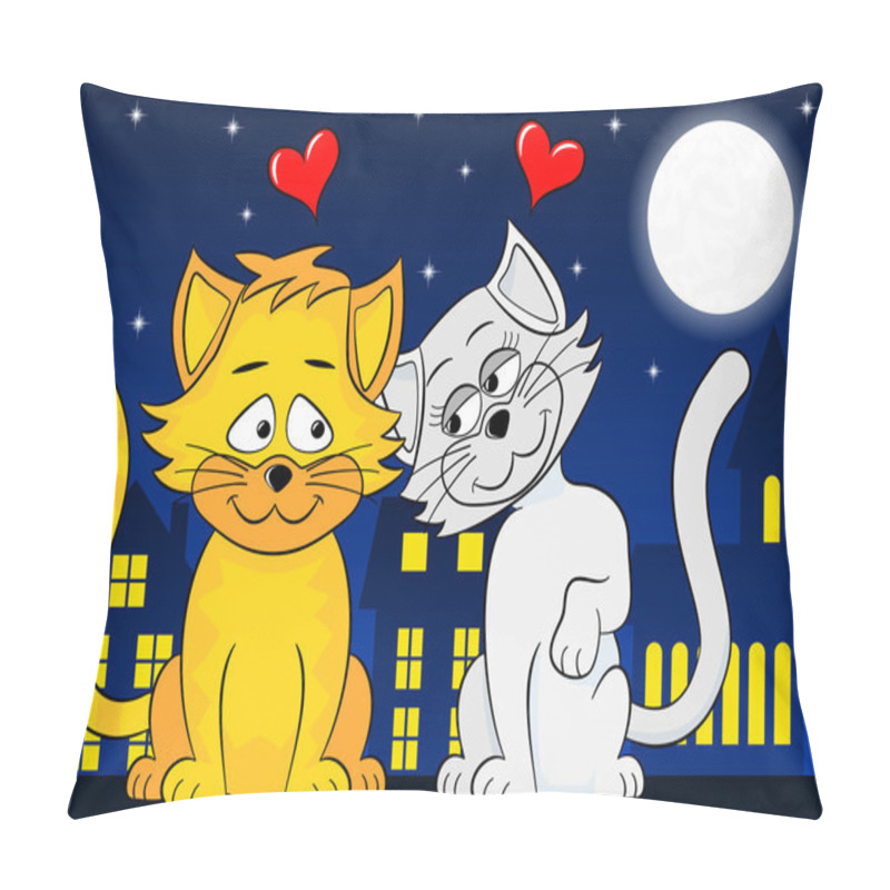 Personality  Two Loving Cats Pillow Covers