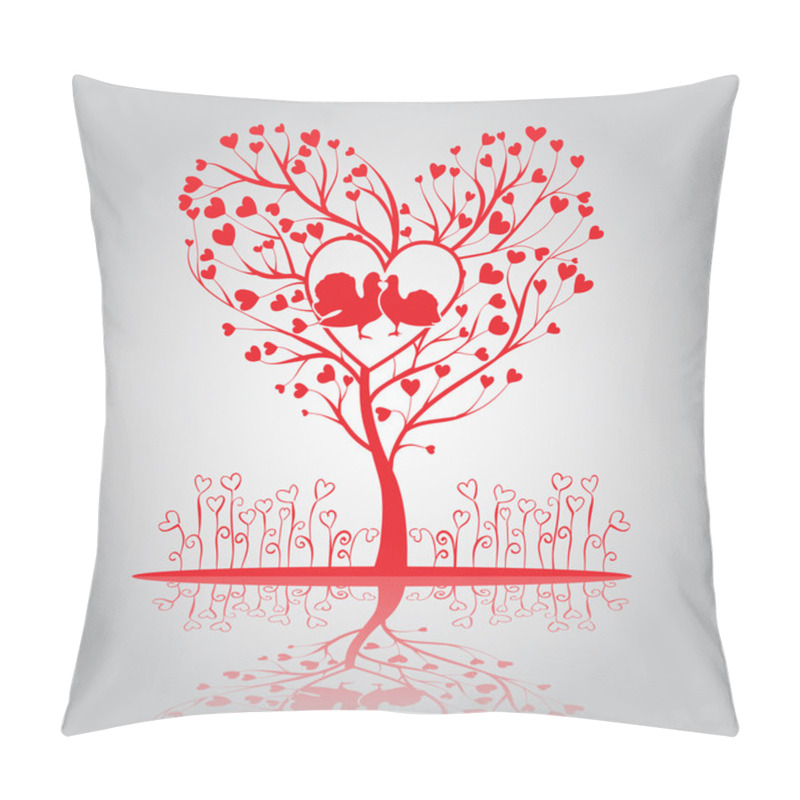 Personality  Lovely Tree With Doves And Flowers Pillow Covers