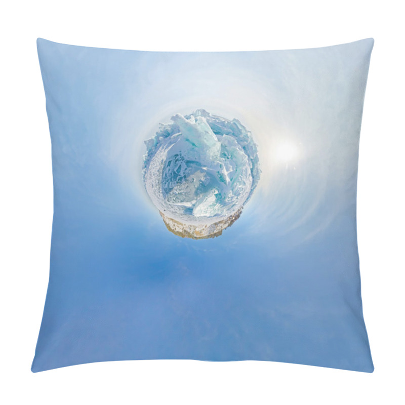 Personality  Blue Ice Hummocks Baikal Stereographic Panorama, Listvyanka Pillow Covers