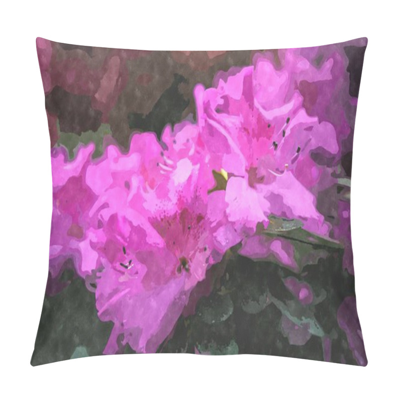 Personality  Watercolor Flower Painting Illustration.Exotic Flowers Blooming In Botanical Garden In Spring Season.Beautiful Floral Wallpaper Painted With Water Color On Canvas For Poster And Postcard Design Pillow Covers