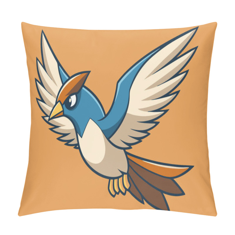 Personality  Stylized Flying Bird Illustration Highlighting Freedom And Grace Pillow Covers