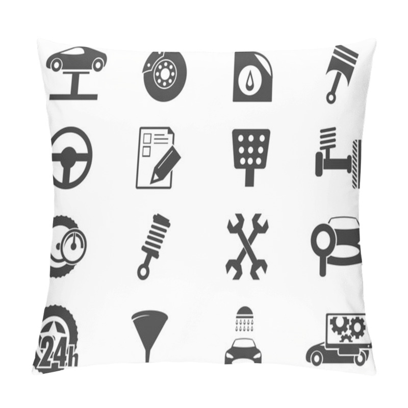 Personality  Vector Vehicle Service Station Icons Pillow Covers