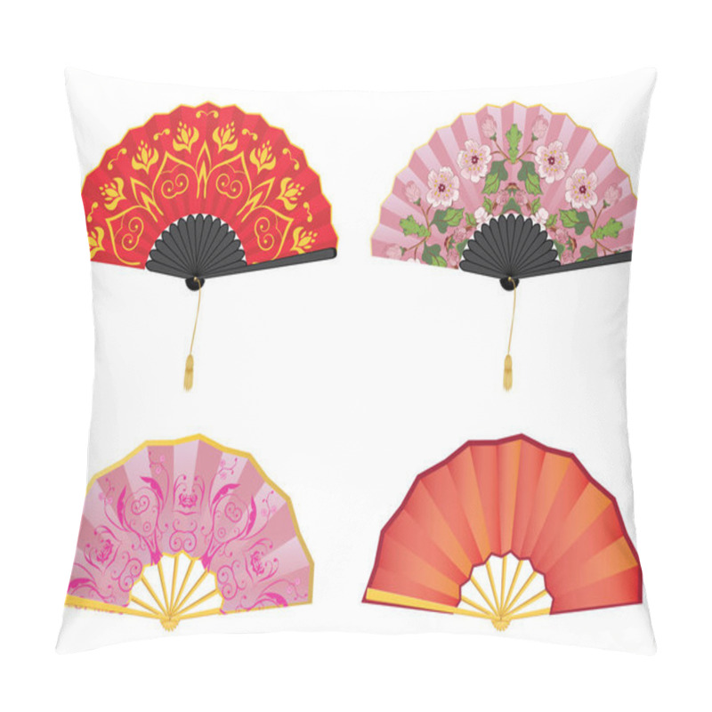 Personality  Oriental Style Fan Pillow Covers