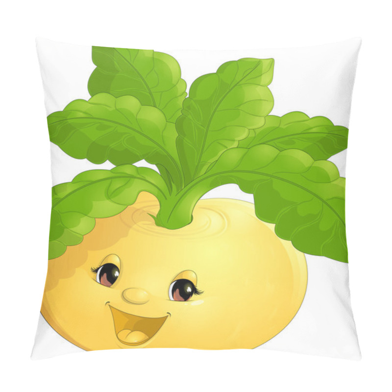 Personality  Beautiful Turnip On A White Background Pillow Covers