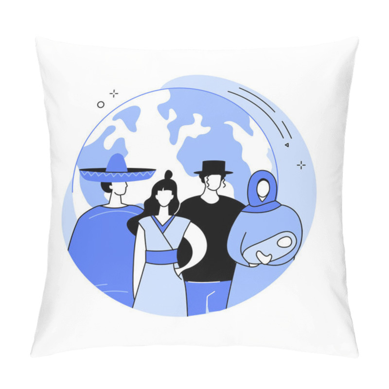 Personality  Nationality Abstract Concept Vector Illustration. Pillow Covers