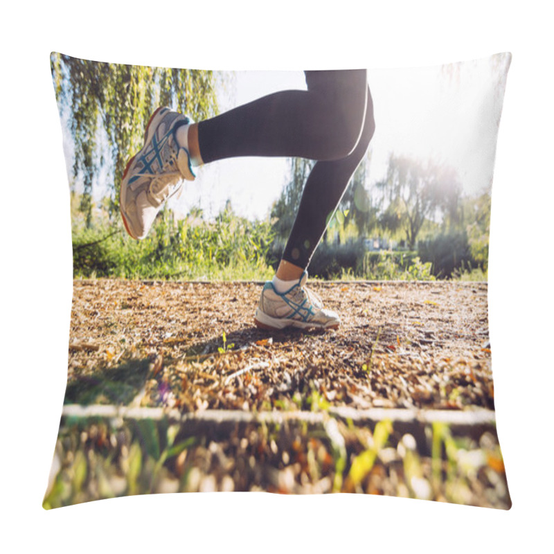 Personality  Woman Jogging In Motion Pillow Covers