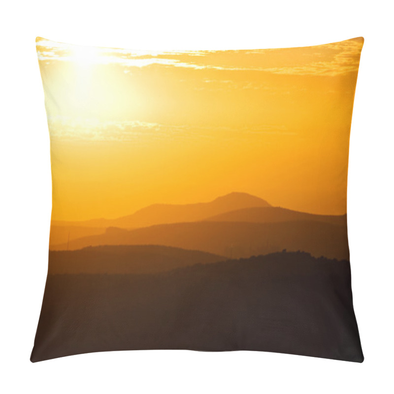 Personality  Golden Sunset Over Mountains Pillow Covers