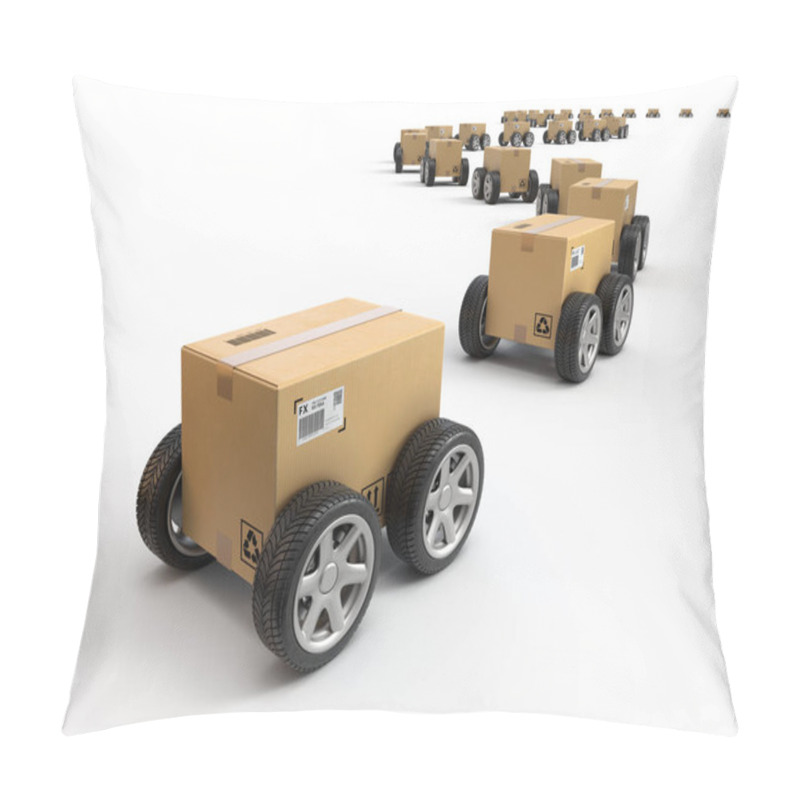 Personality  Shipping And Logistics Concept,isolated On White,3d Rendering,conceptual Image. Pillow Covers