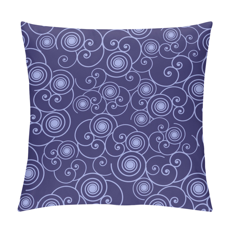 Personality  Seamless Vector Print With Blue Swirls.  Pillow Covers