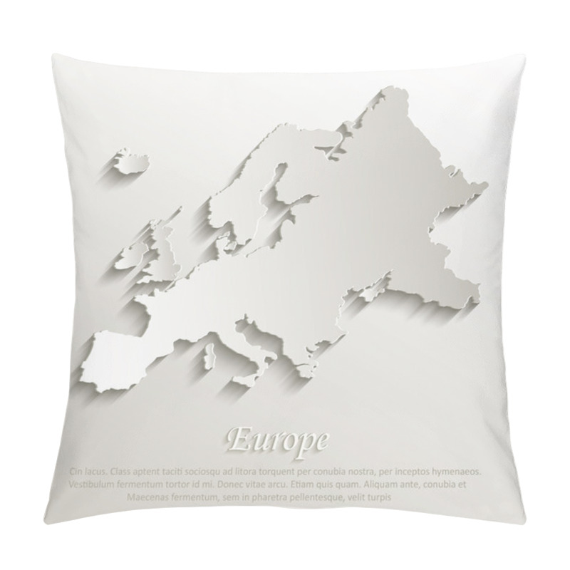 Personality  Vector Europe Map Card Paper 3D Natural Pillow Covers