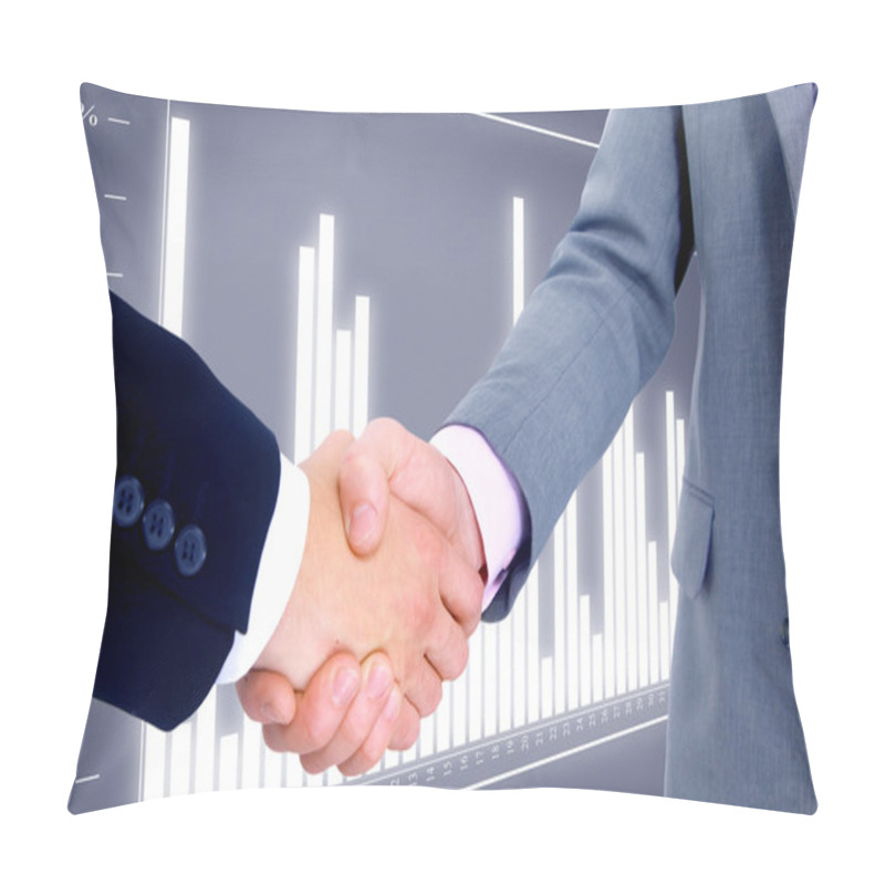 Personality  Handshake Isolated On Business Background Pillow Covers