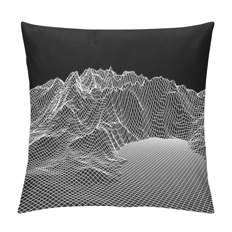 Personality  Wireframe Landscape Background. Pillow Covers