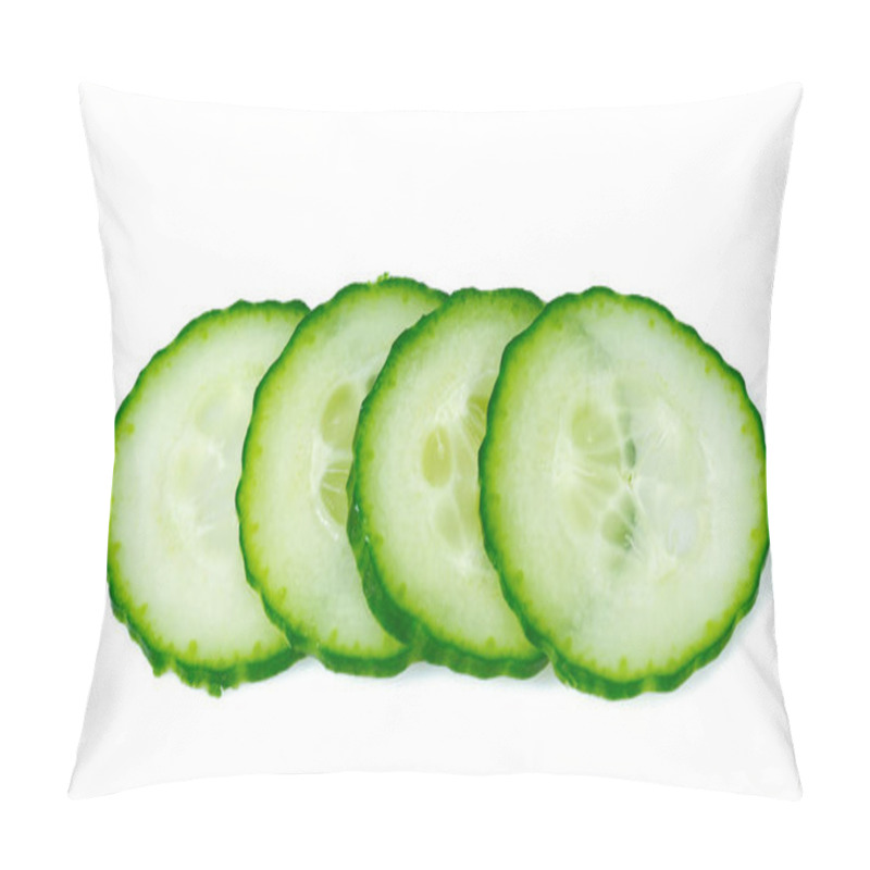 Personality  Cut Cucumbers Isolated On White Pillow Covers