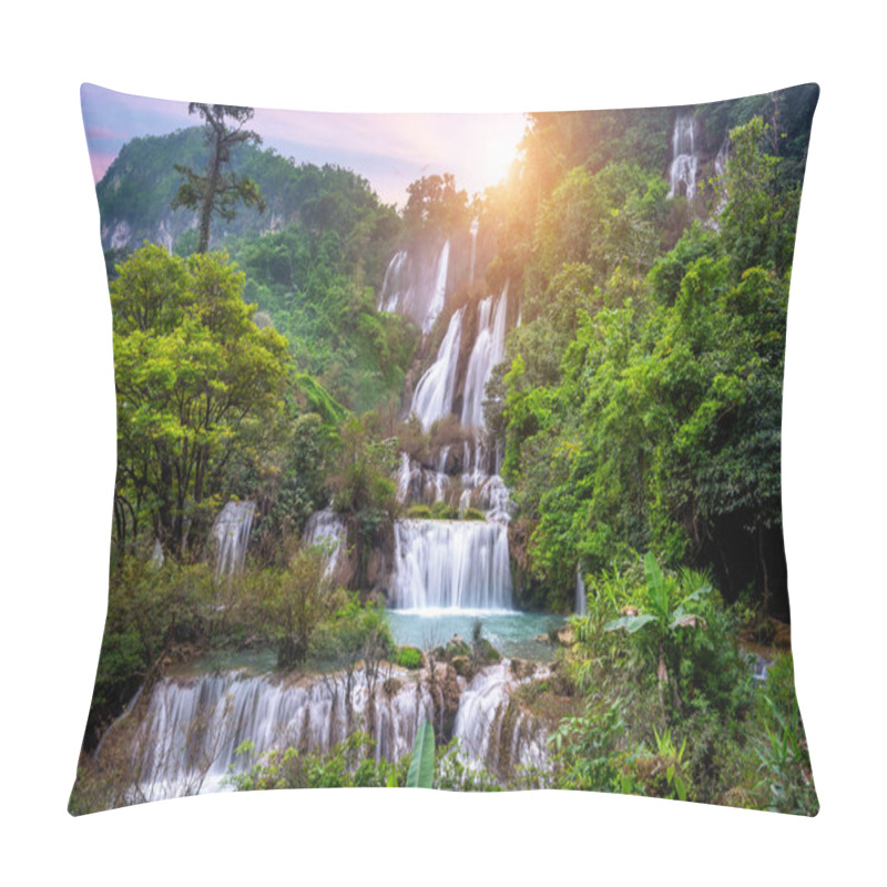 Personality  Thi Lo Su (Tee Lor Su) In Tak Province. Thi Lo Su Waterfall The Largest Waterfall In Thailand. Pillow Covers