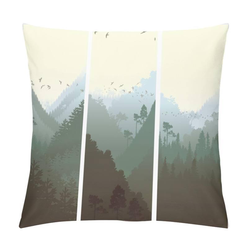 Personality  Vertical Banners With The Forest Pillow Covers