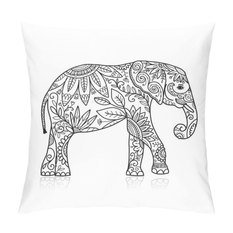 Personality  Elephant Ornate, Sketch For Your Design Pillow Covers