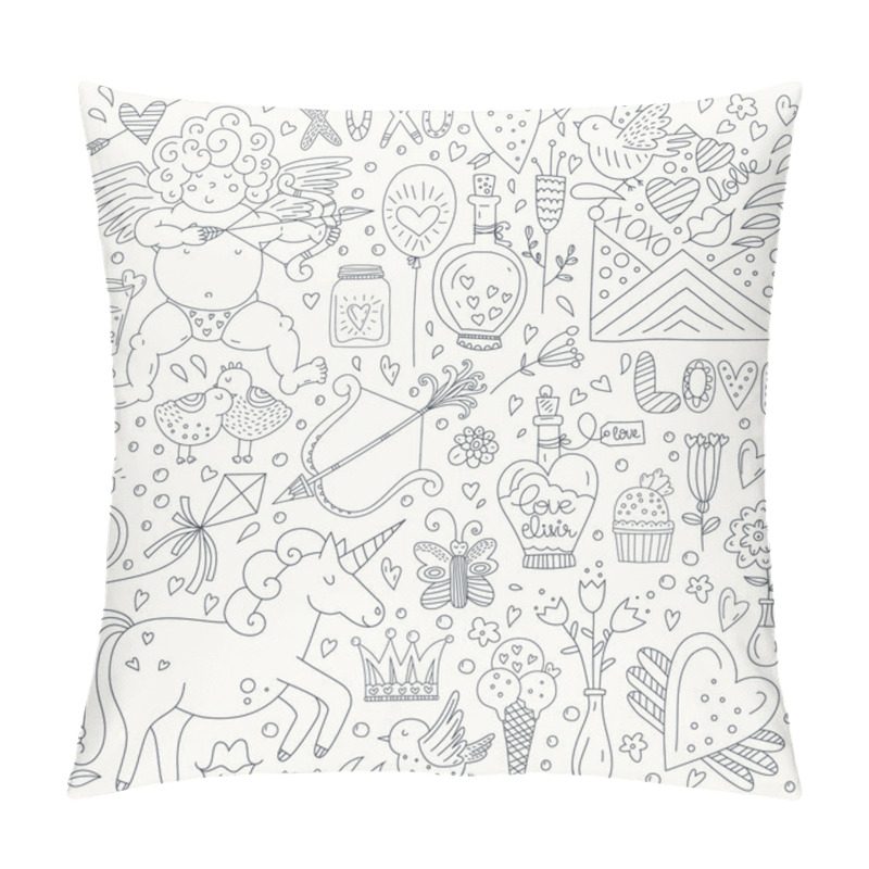 Personality  Valentines Day Doodle Collection Pillow Covers