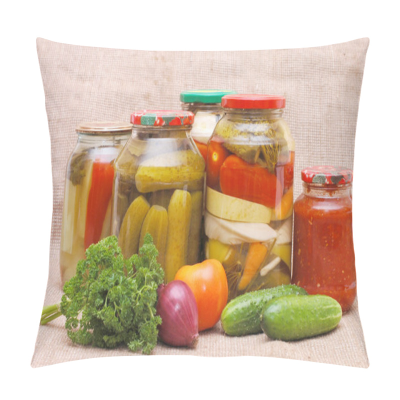 Personality  Fresh And Tinned Vegetables On A Sacking Pillow Covers