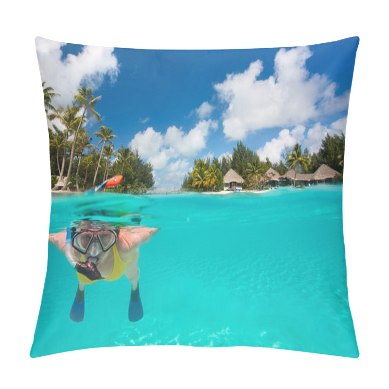 Personality  Woman Snorkeling Pillow Covers