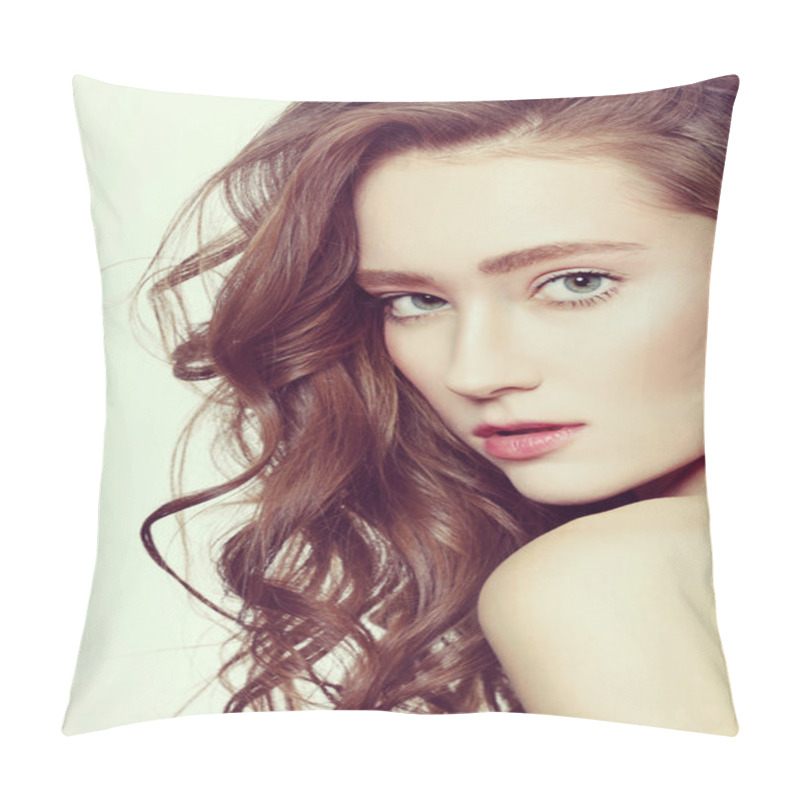 Personality  Portrait Of Young Beautiful Girl Pillow Covers