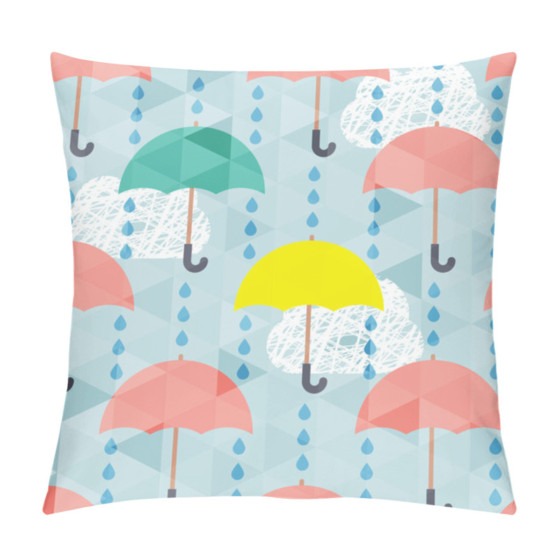 Personality  Seamless Pattern With Umbrella And Rain Pillow Covers