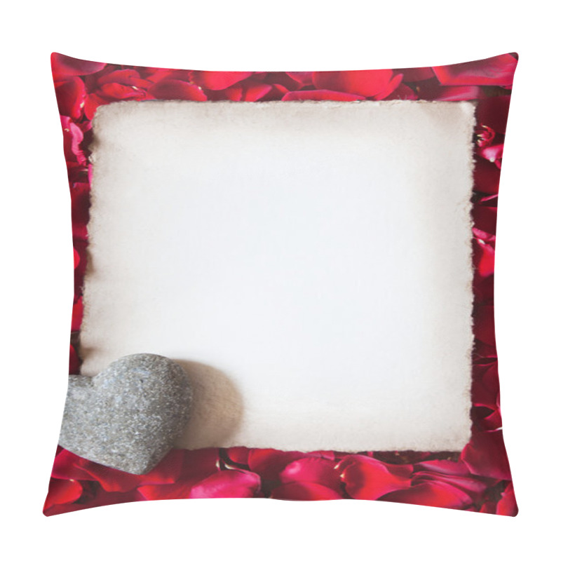 Personality  Antique Style Sheet Of Paper On A Ground Of Red Rose Petals Pillow Covers