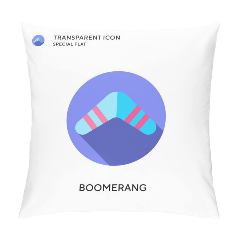 Personality  Boomerang Vector Icon. Flat Style Illustration. EPS 10 Vector. Pillow Covers