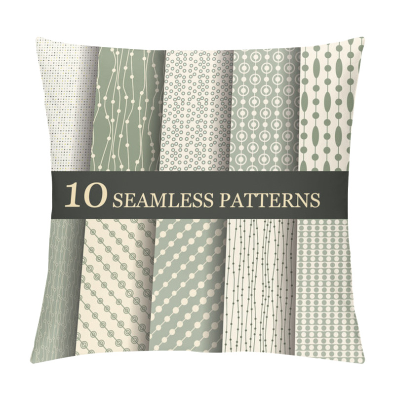 Personality  Set Of 10 Seamless Retro Patterns  Pillow Covers