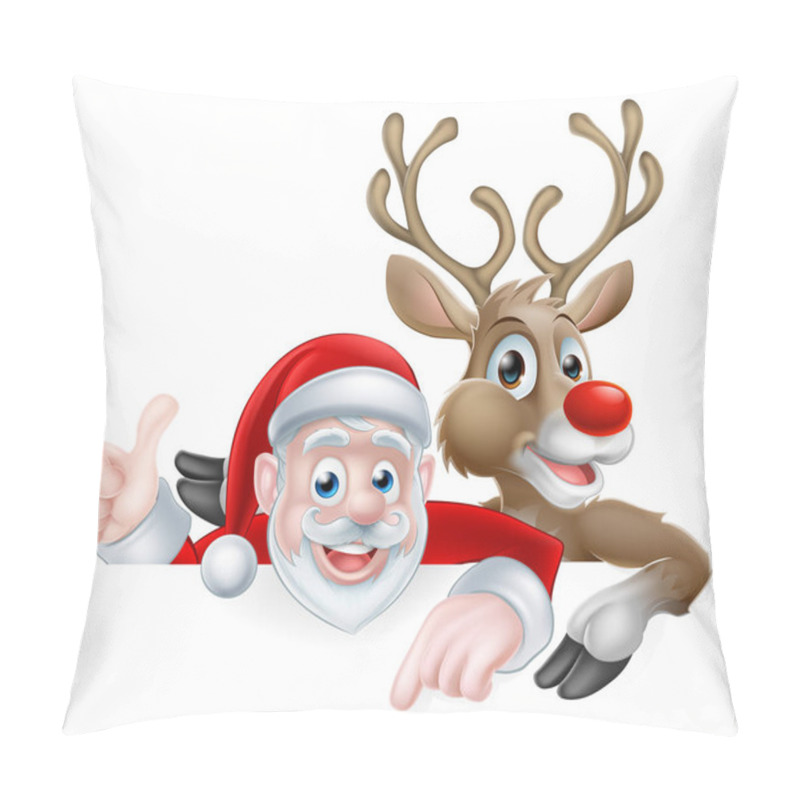 Personality  Cartoon Santa And Reindeer Pillow Covers