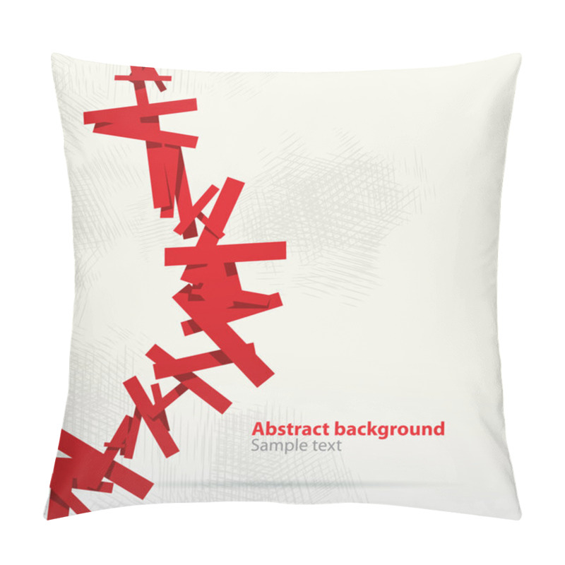 Personality  Crimson Abstract Cubist Banner Pillow Covers