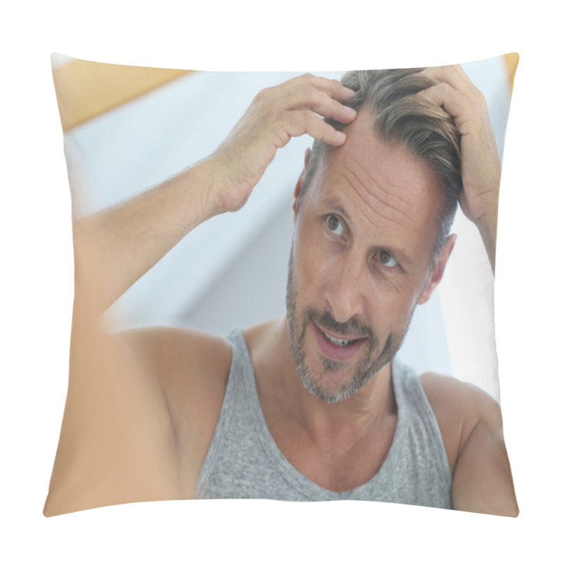 Personality  Man Concerned By Hair Loss Pillow Covers