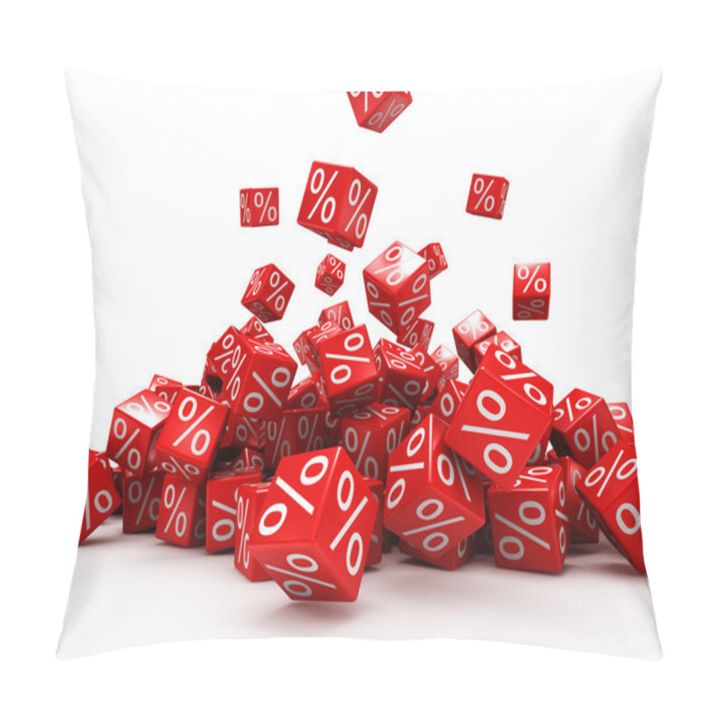 Personality  Falling Red Cubes With Percent Pillow Covers