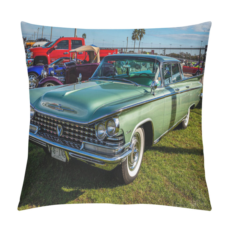 Personality  Daytona Beach, FL - November 28, 2020: 1959 Buick Invicta At A Local Car Show. Pillow Covers