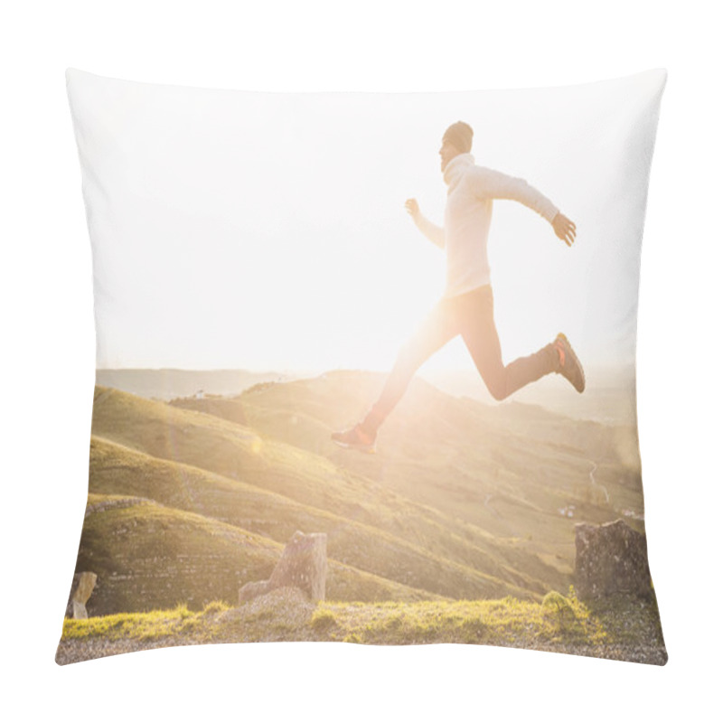 Personality  Man Jumping Over Pillow Covers