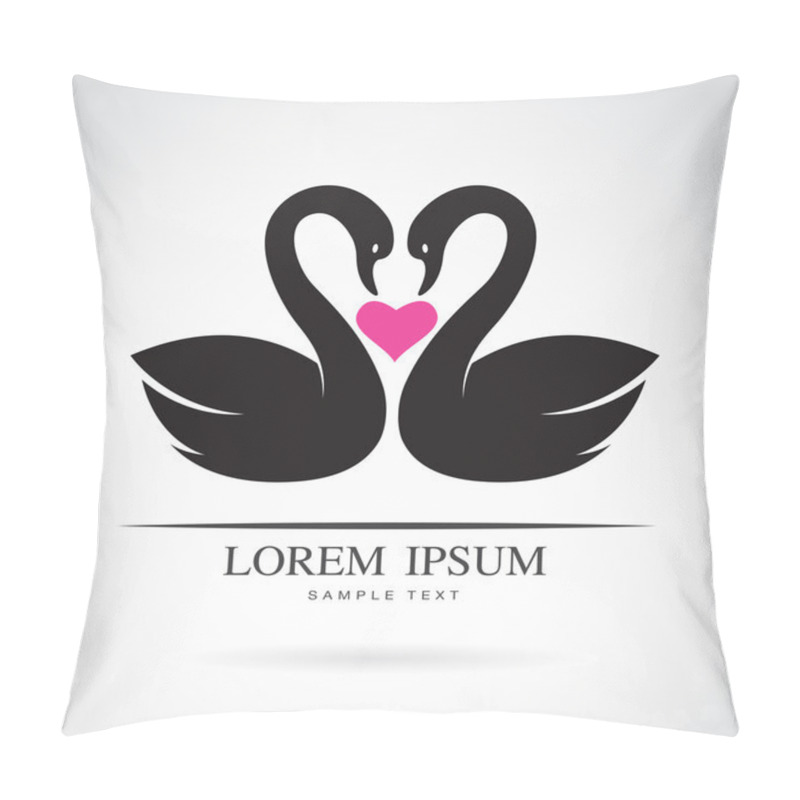 Personality  Vector Image Of Two Loving Swans On White Background. Pillow Covers