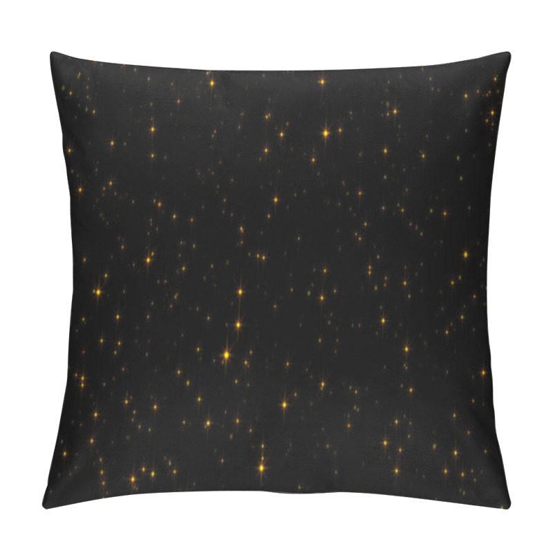 Personality  Glowing Star Particles Flickering On Black Background Pillow Covers