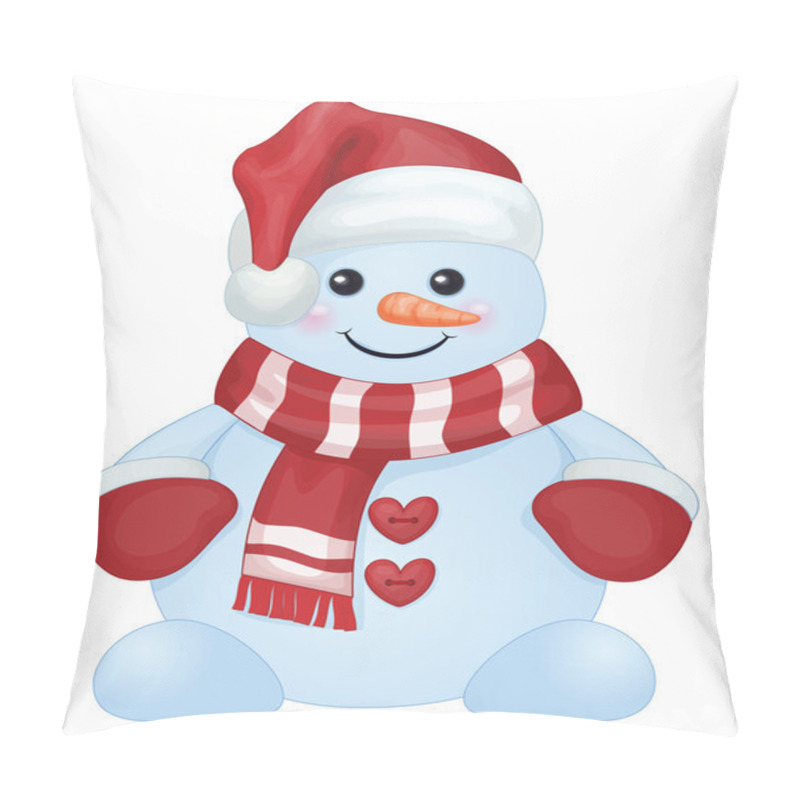 Personality  Fun Snowman Isolated. Pillow Covers