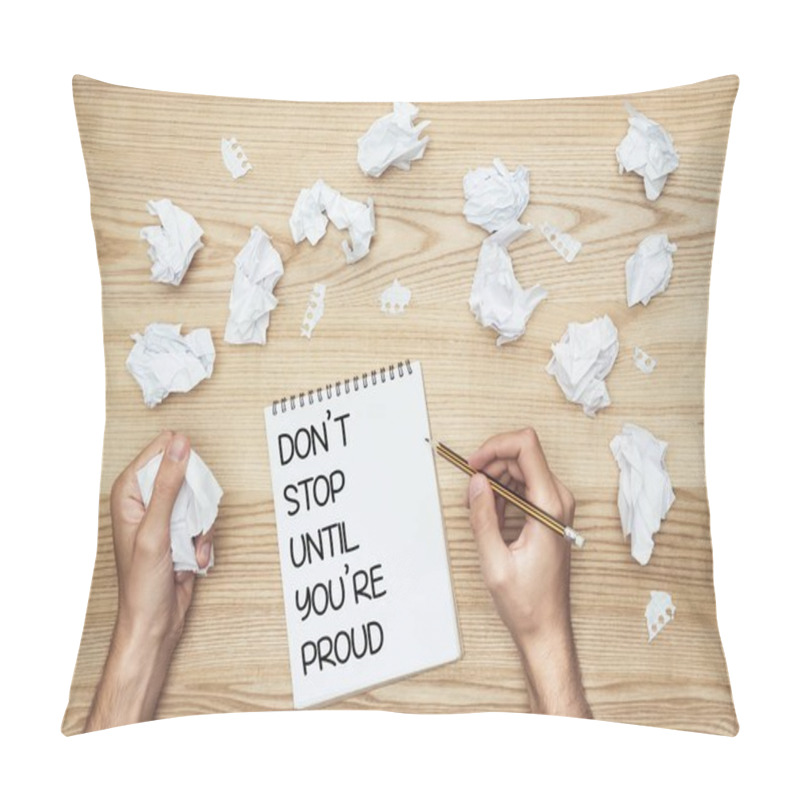 Personality  Businessman Writing In Notepad  Pillow Covers