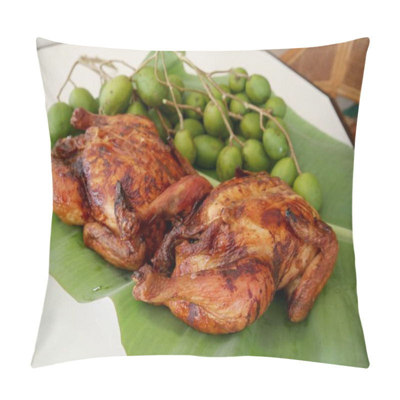 Personality  Roasted Chicken (lechon Manok) And Green Mangoes Pillow Covers