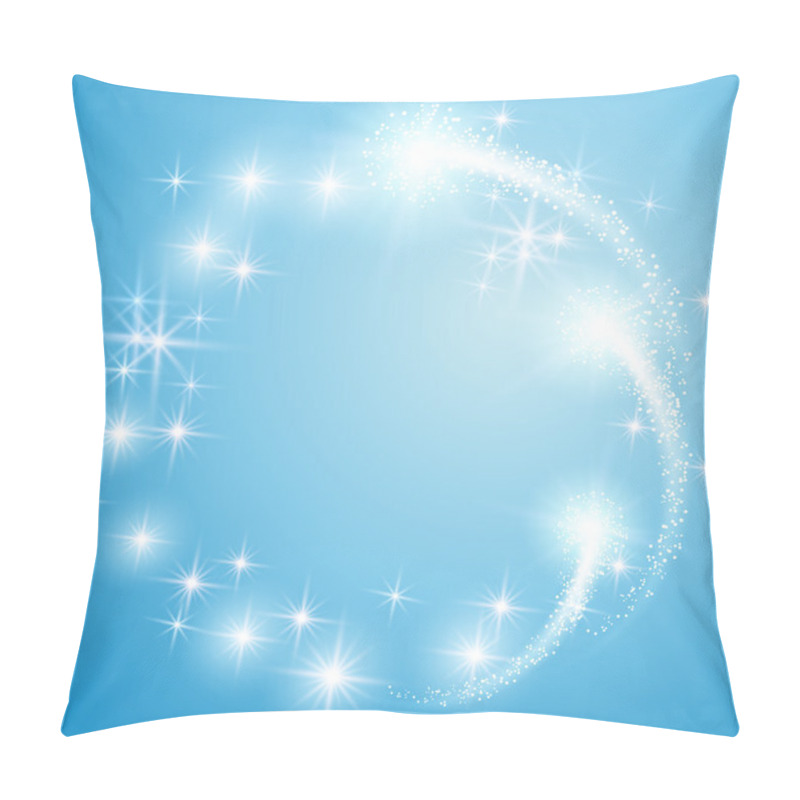 Personality  Glowing Blue Background With Stars Pillow Covers