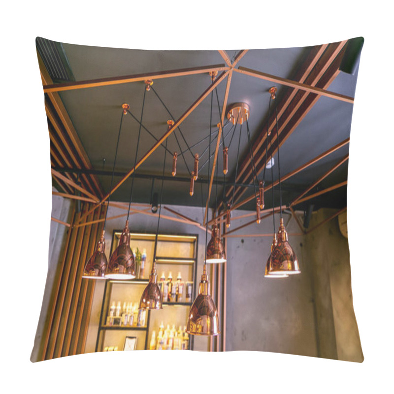 Personality  Modern And Industrial Style Lamps In The Interior Of A Beauty Salon Or Restaurant. Loft-style Designe Interior Pillow Covers